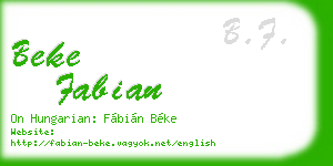 beke fabian business card