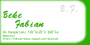 beke fabian business card